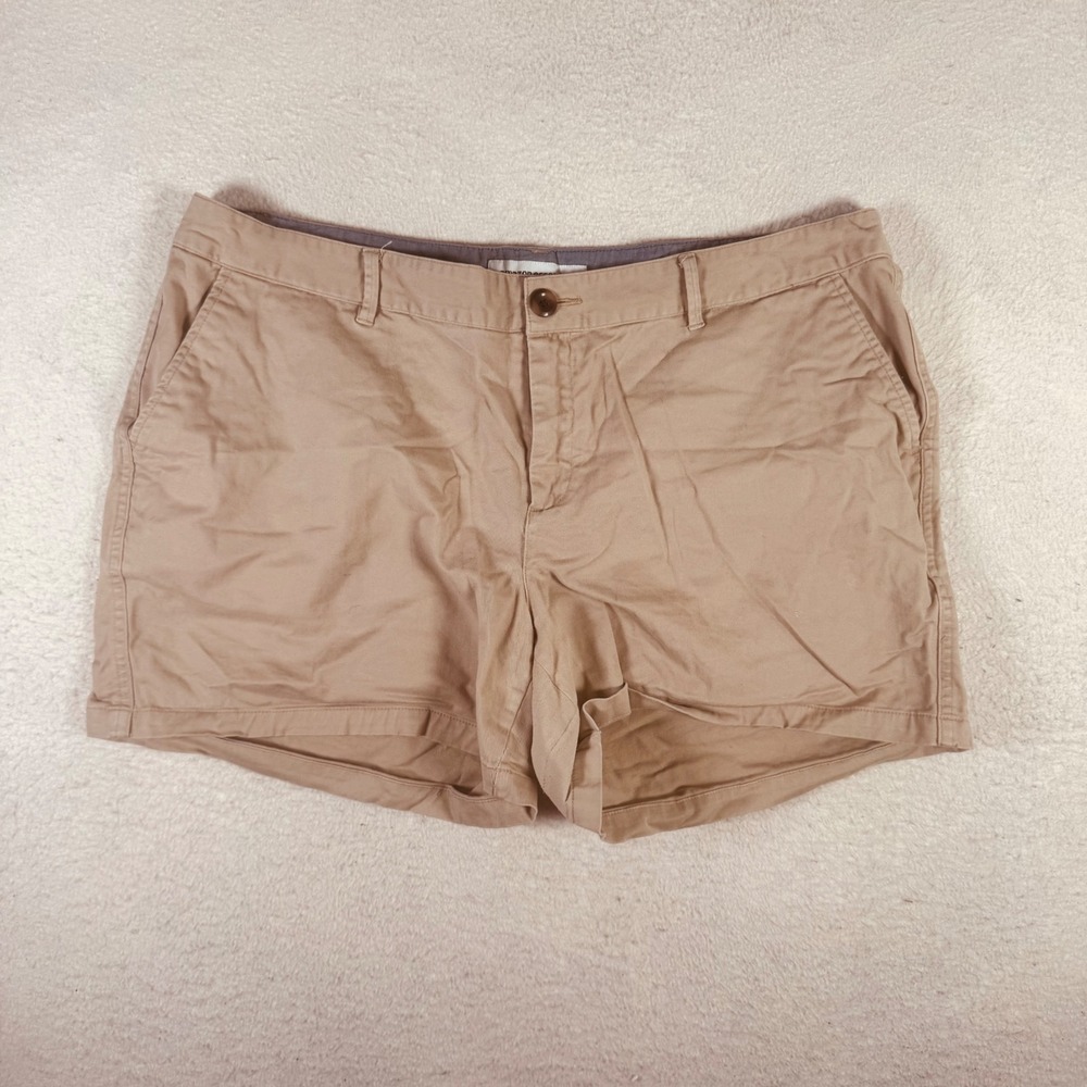 Amazon Essentials Chino Shorts Womens 16 Tan Excellent Classic Mid Rise 5in